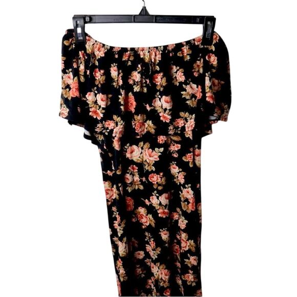 Forever 21- Off the Shoulder Floral Dress Size Small Knit Dress Bodycon Summer - Picture 1 of 10